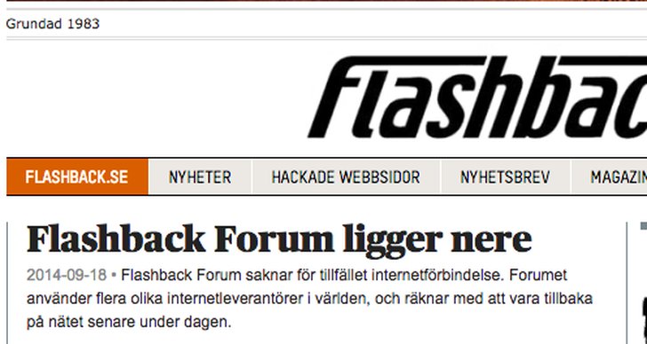 Flashback, Forum, Hackare, Researchgruppen, Intrång